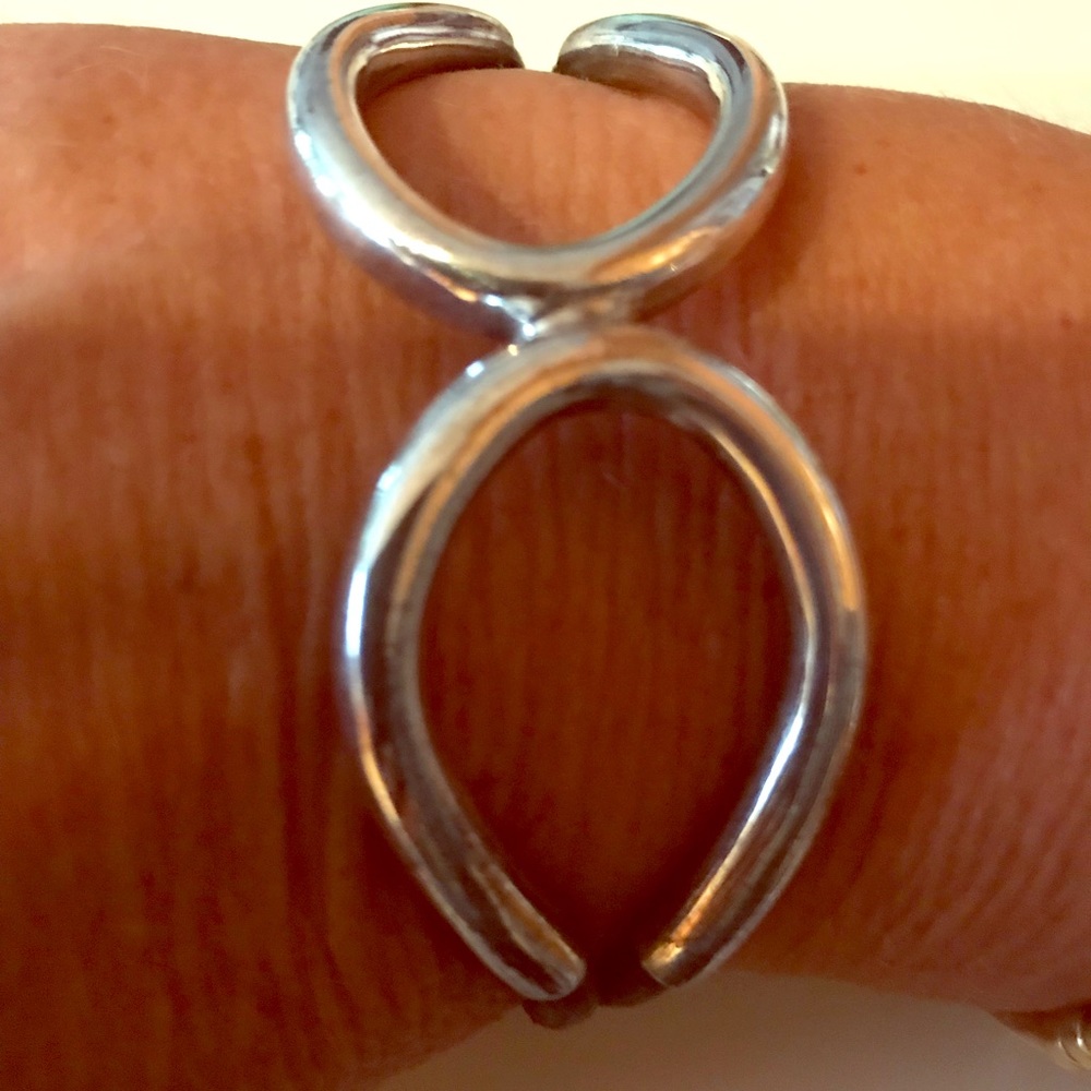 Infinity silver bracelet with leather